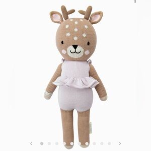 Cuddle+Kind Brown and Pink Deer Plush Toy